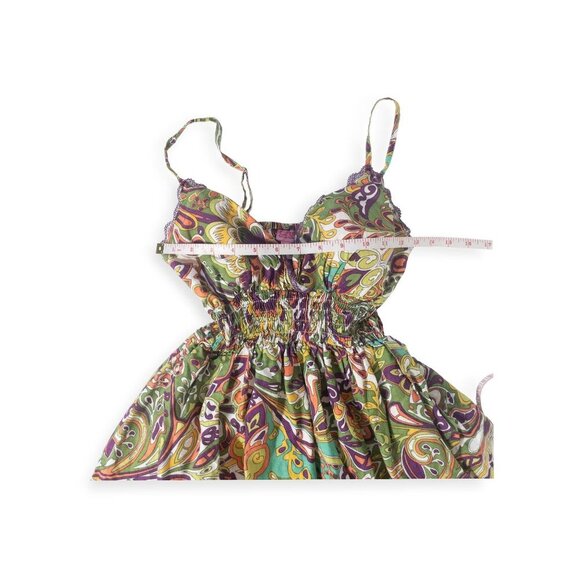 Shes Cool Vintage Y2K Floral Paisley Sundress Cotton Lined Adjustable Straps SZ - Picture 8 of 9